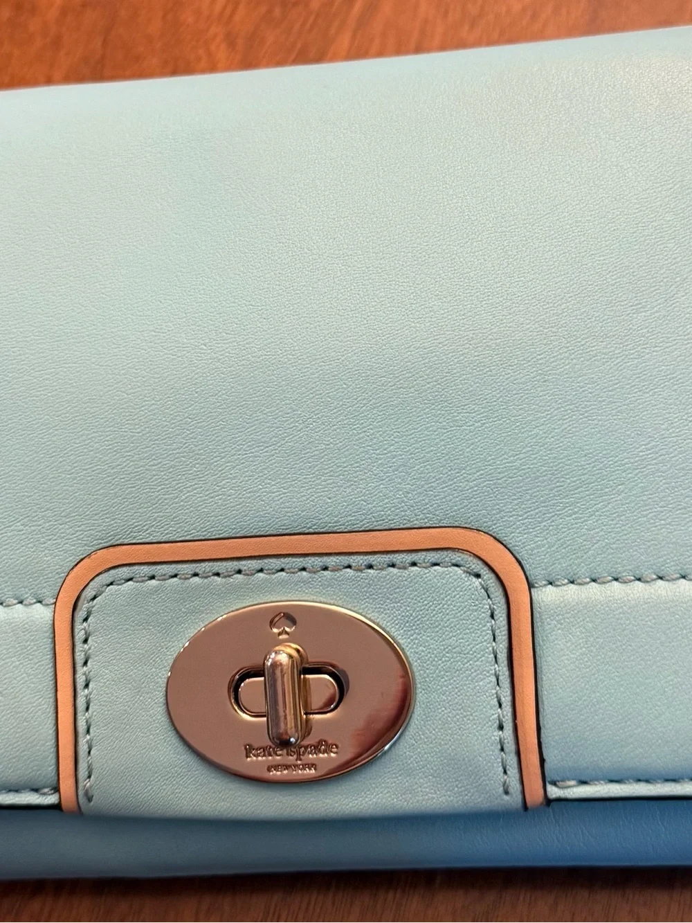 kate spade Hampton Road Julia Aqua Leather Crossbody Shoulder Clutch